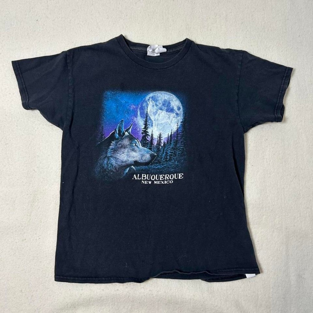 Albuquerque New Mexico‎ black and blue wolf tee #wolf youth large
